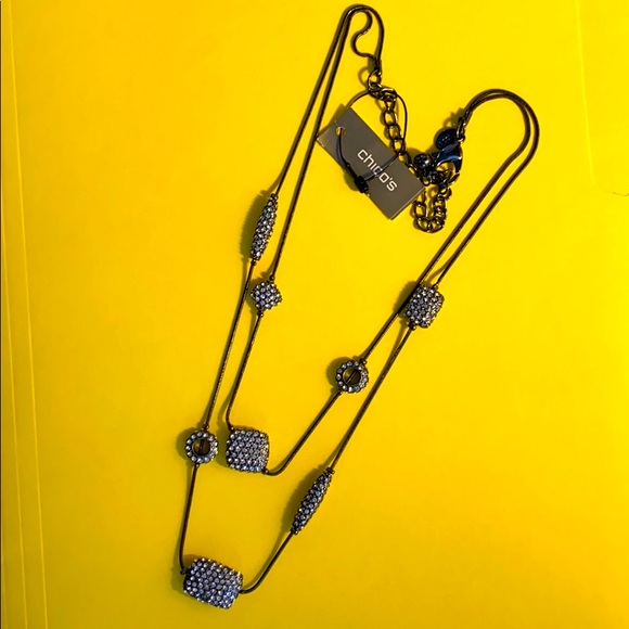 NWT Chico’s double strand crystal necklace - Picture 1 of 4